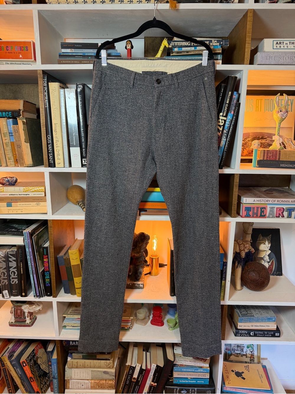 Men's Gray Wool-Blend Dress Pants - Classic Tailored Fit